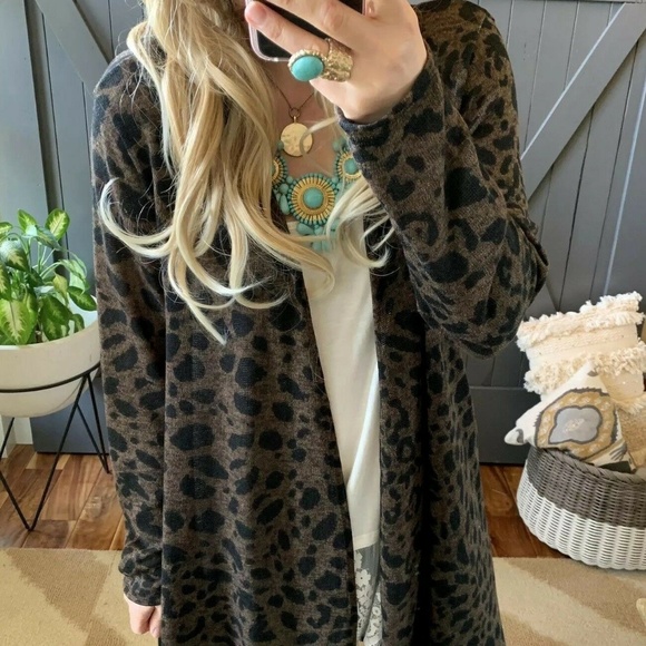Restocked! Leopard Animal Print Cardigan Sweater - Picture 3 of 8